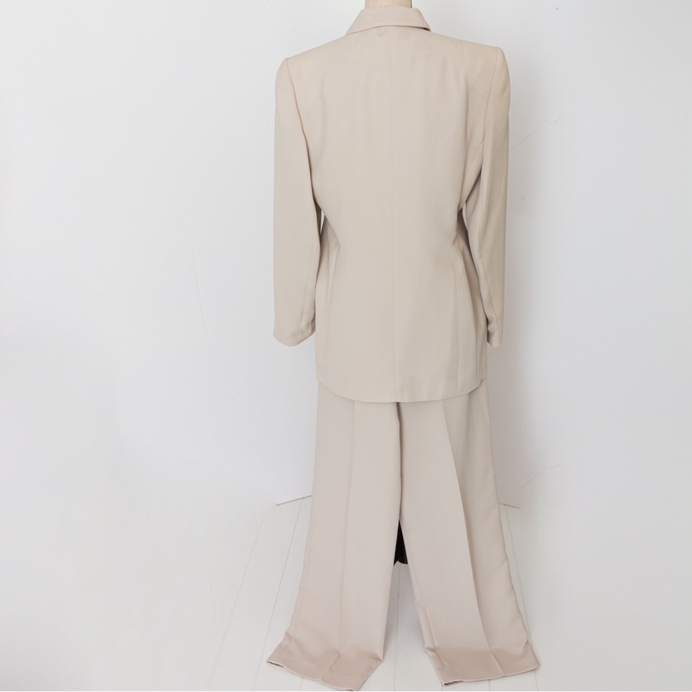 Vintage 90s pantsuit minimalist monochromatic khaki Worthington 10 - Picture 2 of 16